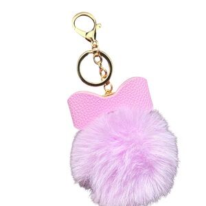 Pink and Purple Pom Pom Keychain NWOT